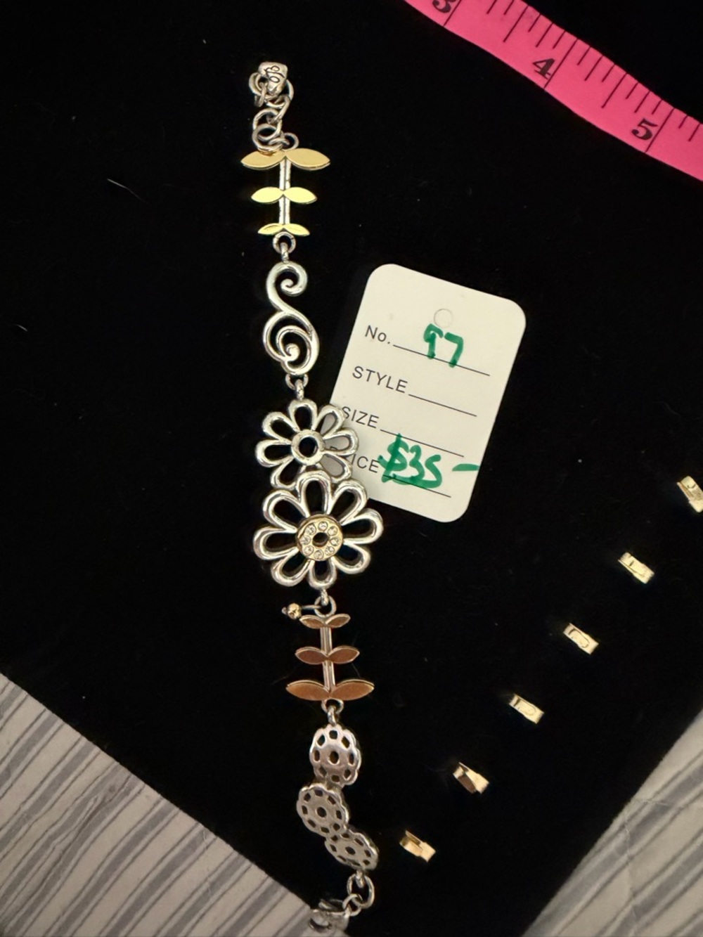 Brighton Floral Mixed-Metal Flower Bracelet in Gold and Silver